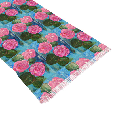 Scarf - Pink Waterlilies - Monica in the Garden