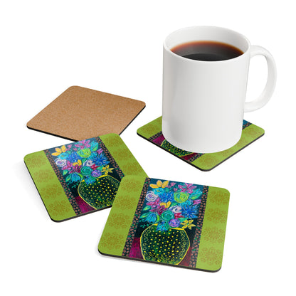 Coaster Set - Spring Green by "Monica in the Garden"