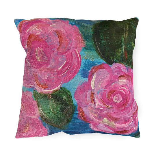 Outdoor Pillows - LilyPond and Pink Bird (Front/back design)