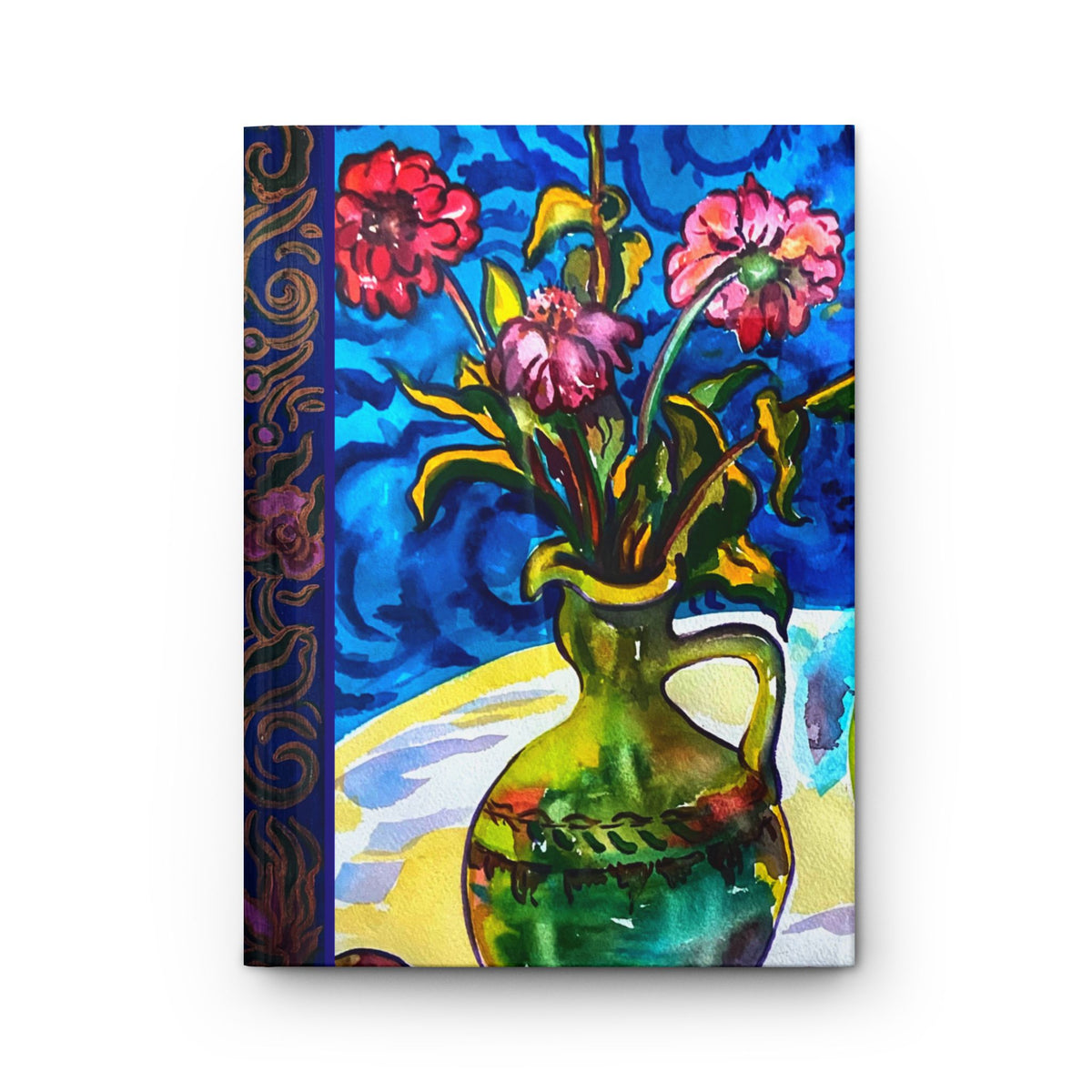 Hardcover Blank Journal  - Green Vase