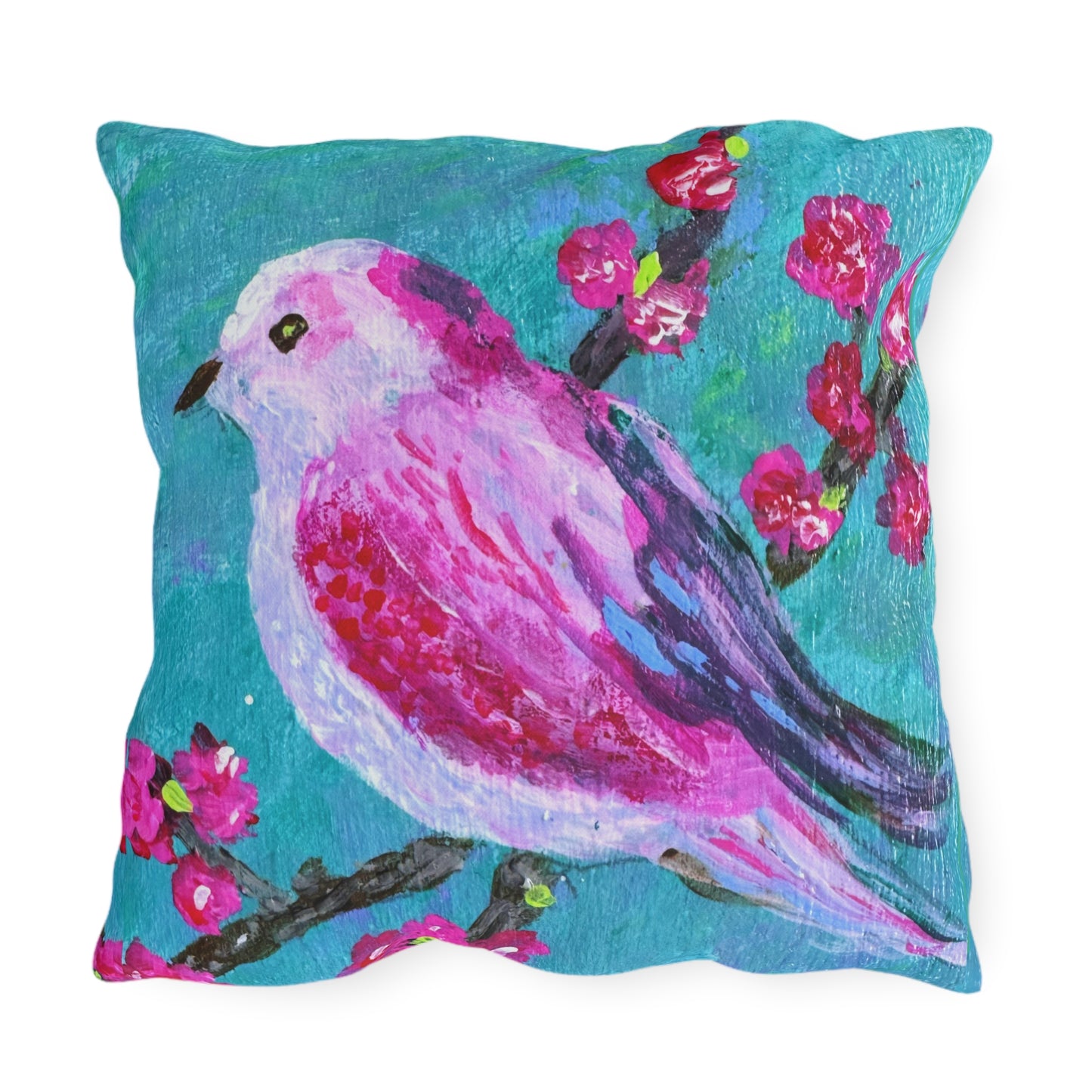 Outdoor Pillows - LilyPond and Pink Bird (Front/back design)