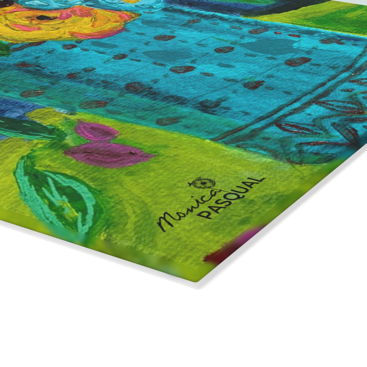 Tempered Glass Cutting Board - Springtime Blooms