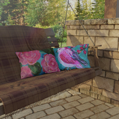 Outdoor Pillows - LilyPond and Pink Bird (Front/back design)