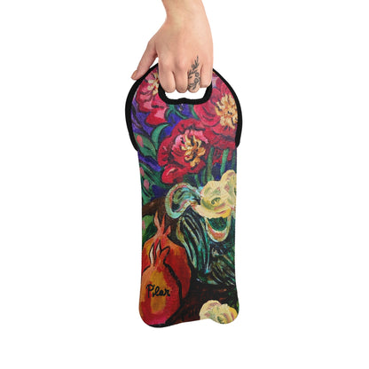 Neoprene Wine Tote  - Pomegranates