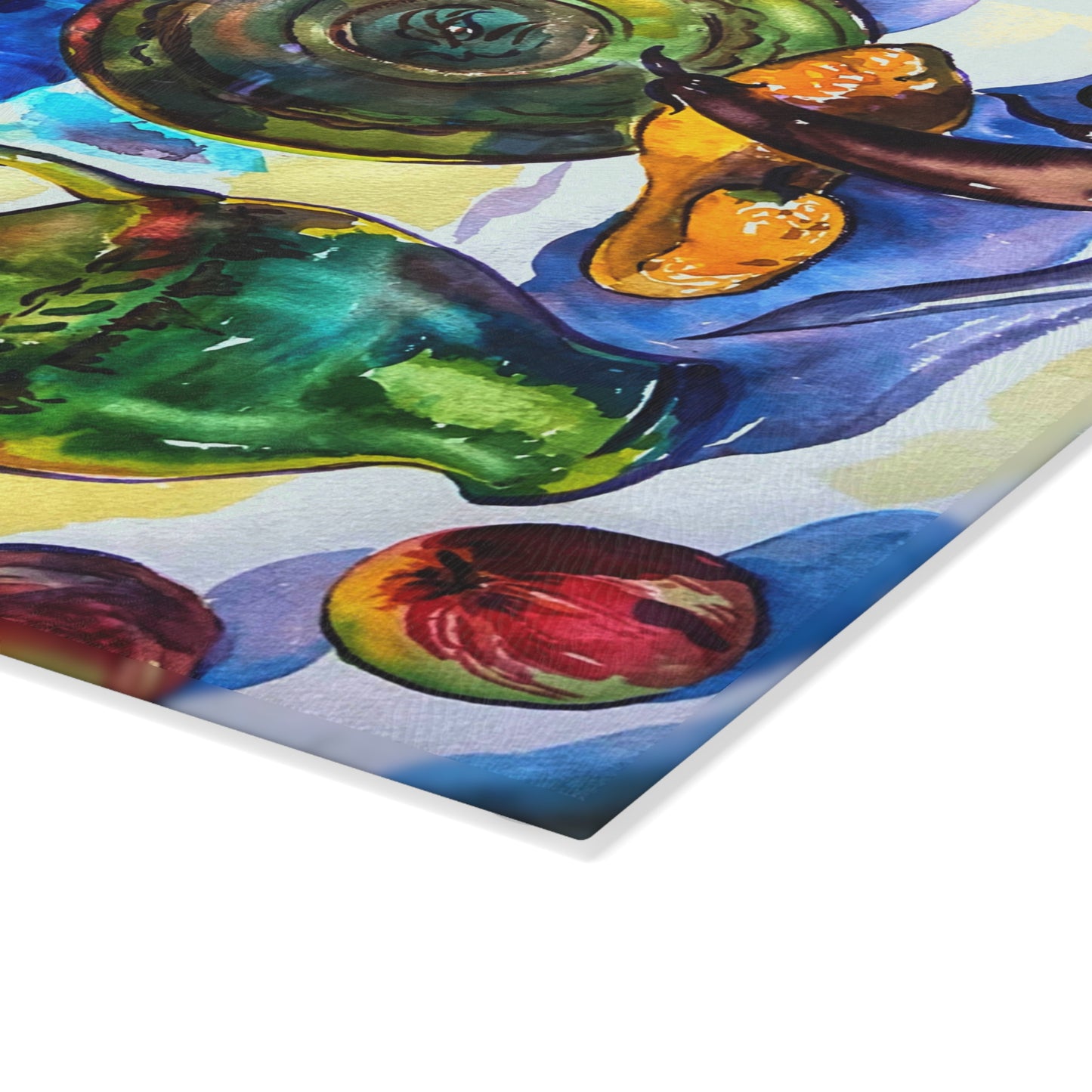 Tempered Glass Cutting Board - Green Vase