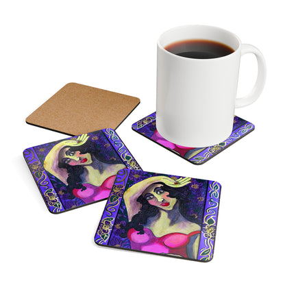 Corkwood Coaster Set - Violetta