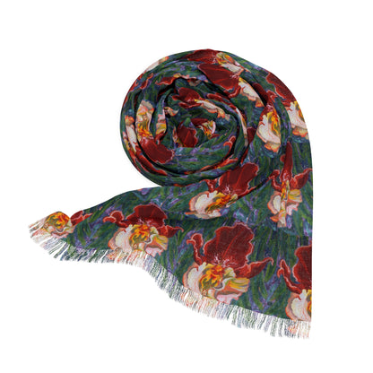 Scarf - Red Iris