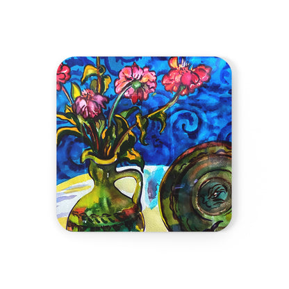 Coaster Set - Green Vase
