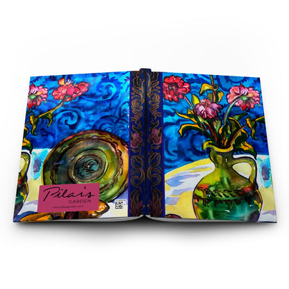 Hardcover Blank Journal  - Green Vase