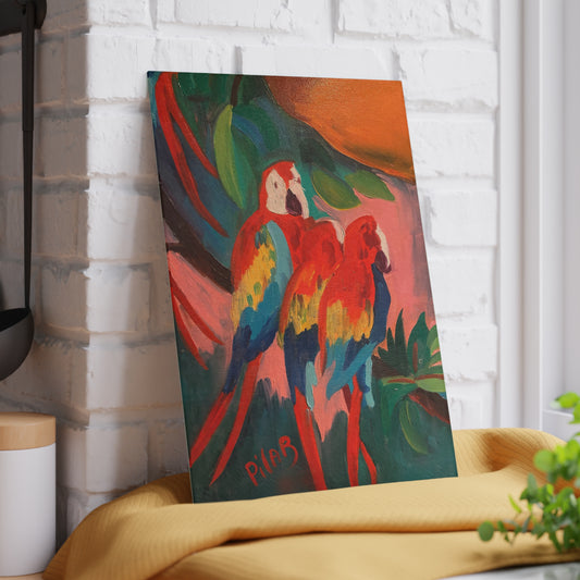 Tempered Glass Cutting Board - 3 Parrots