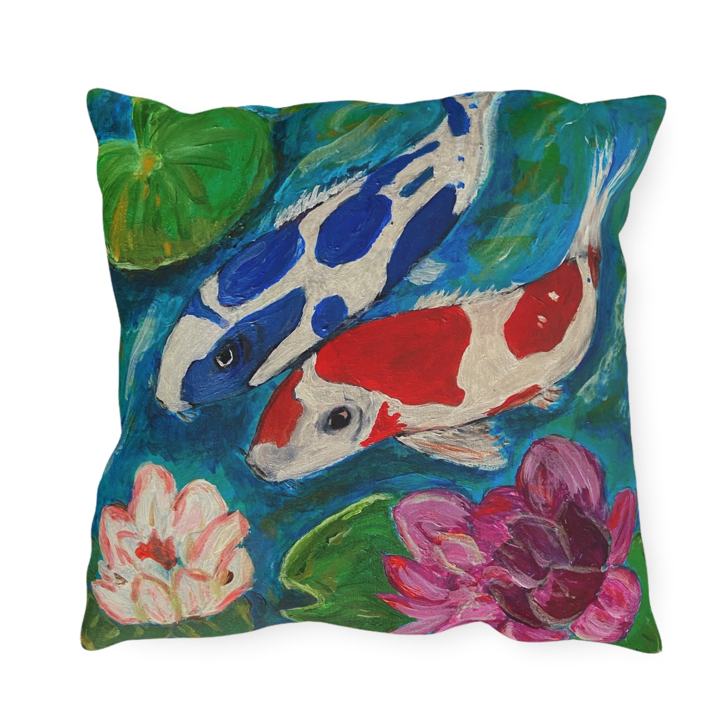 Outdoor Pillows - Coi Fish and Lilies