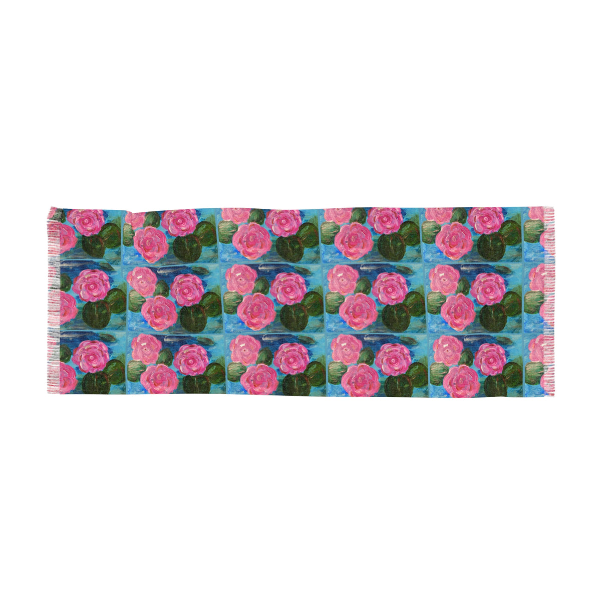 Scarf - Pink Waterlilies - Monica in the Garden