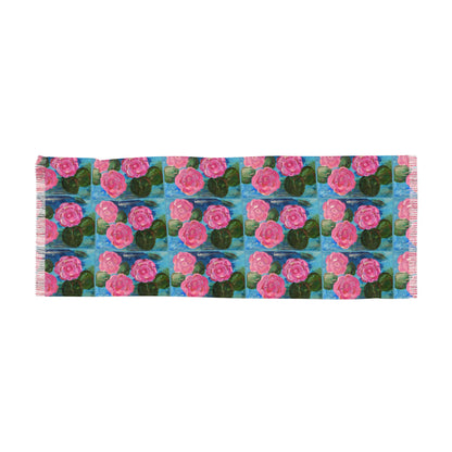 Scarf - Pink Waterlilies - Monica in the Garden
