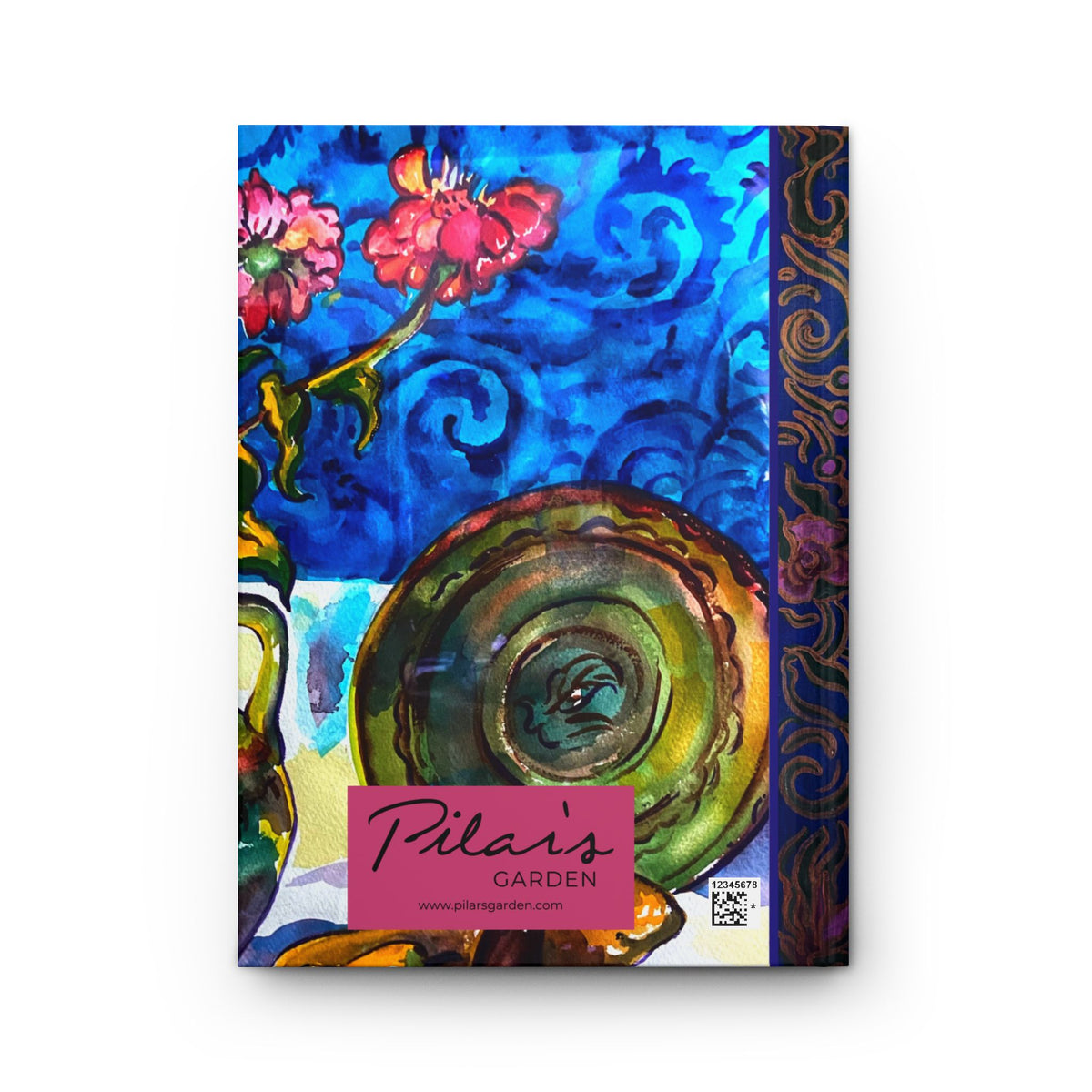 Hardcover Blank Journal  - Green Vase