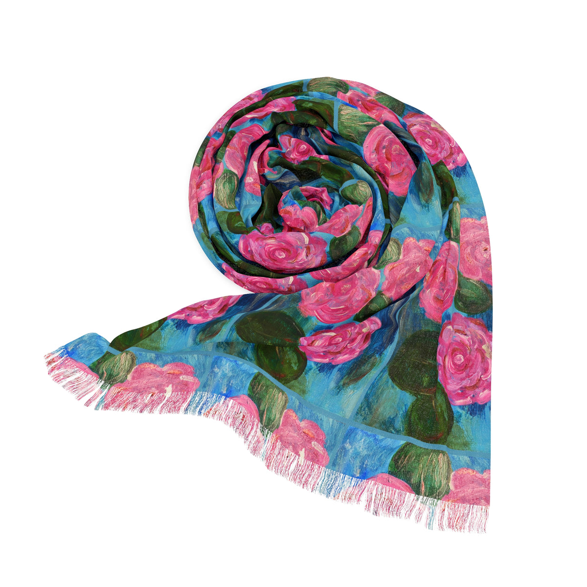 Scarf - Pink Waterlilies - Monica in the Garden