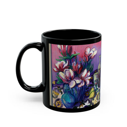 Ceramic Mug, Pink and White Magnolias