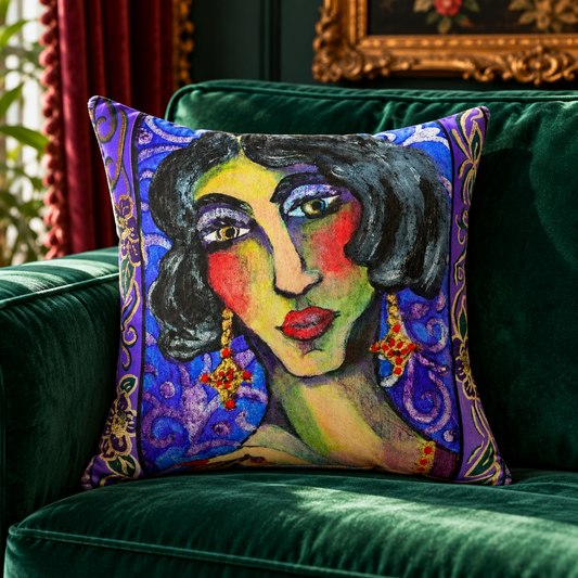 Bernadette – Art Throw Pillow | Les Parisiennes Collection by Pilar Pobil