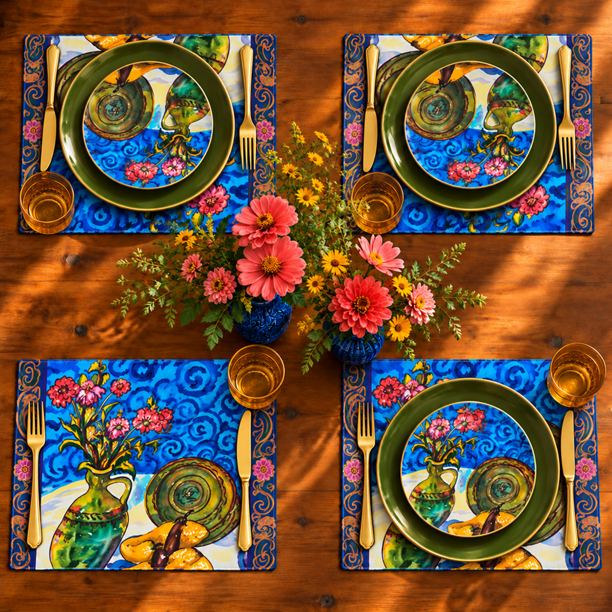 Party Plate -Green Vase