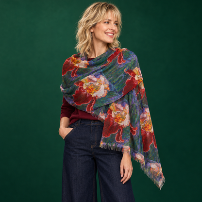 Scarf - Red Iris