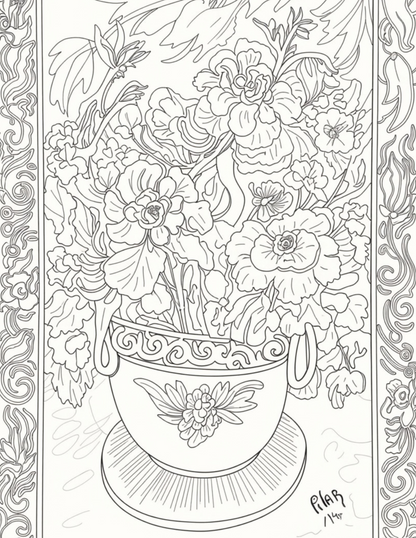 Coloring Book - The Colorful World of Pilar - Flowers