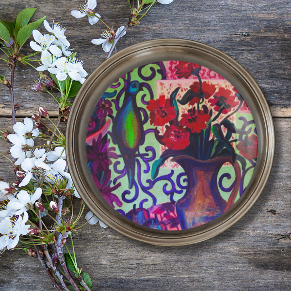 Party Plates - "Green Parrot", Set of 4