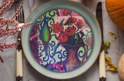 Party Plates - "Green Parrot", Set of 4