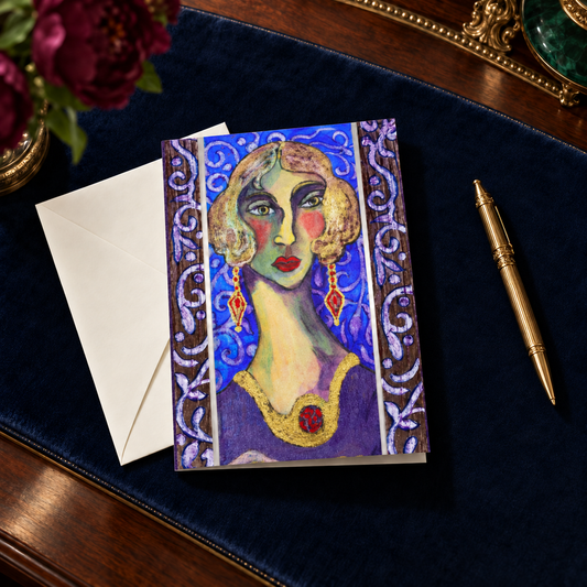Greeting Card - "Eloise" From "Les Parisiennes" Series