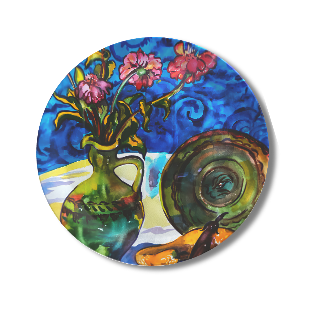 Party Plate -Green Vase