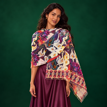 Scarf - Basket of Flowers