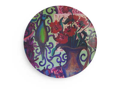 Party Plates - "Green Parrot", Set of 4