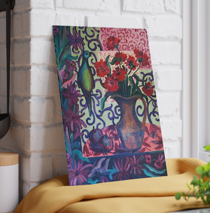 Tempered Glass Cutting Board - "Green Parrot"