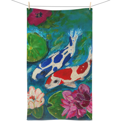 Cotton Tea Towel - Koi Pond