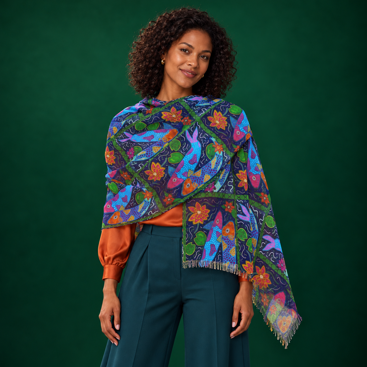 Scarf - Bioluminescence - Monica in the Garden