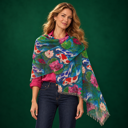 Scarf - Koi Pond - Monica in the Garden