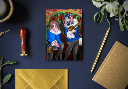 Greeting Card, "The Troubadours" From Comedia Dell'Arte Series
