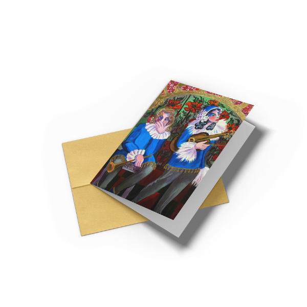 Greeting Card, "The Troubadours" From Comedia Dell'Arte Series