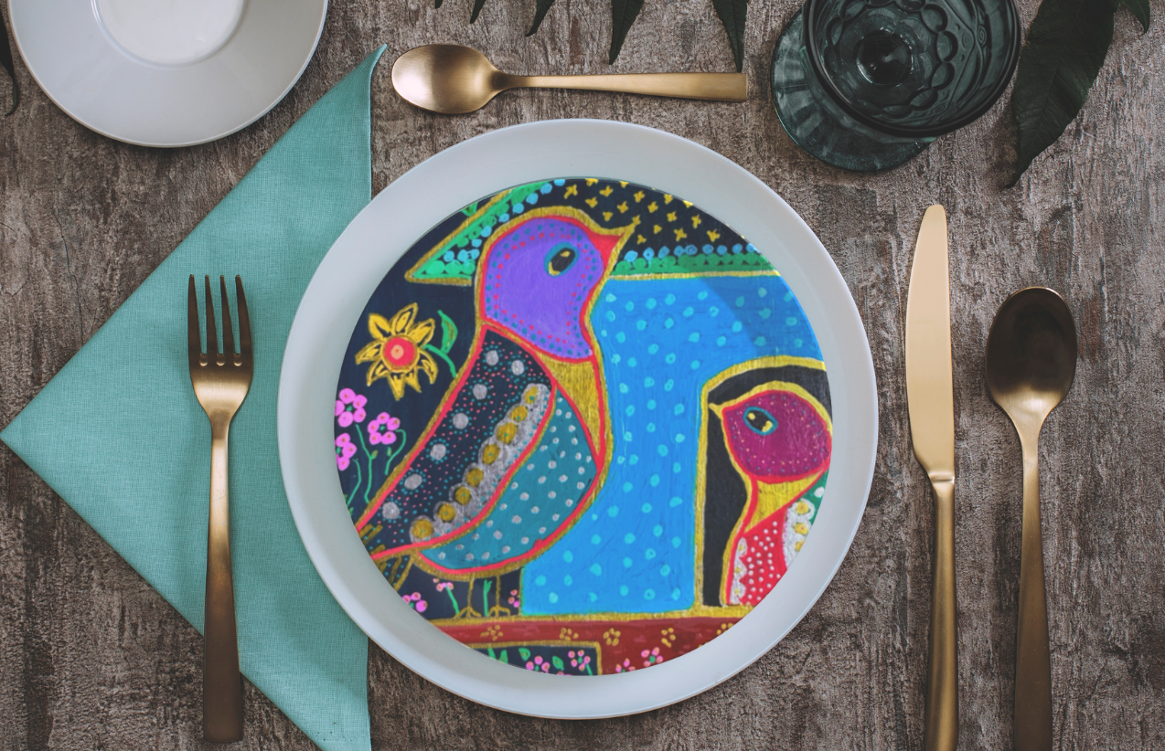 Party Plates - "Birdhouse" Set of 4