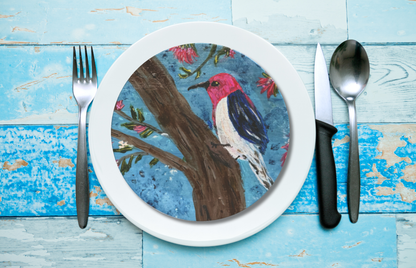 Party Plates - "Red Headed Woodpecker" Set of 4