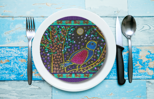 Party Plates - "Bird and Moon" Set of 4
