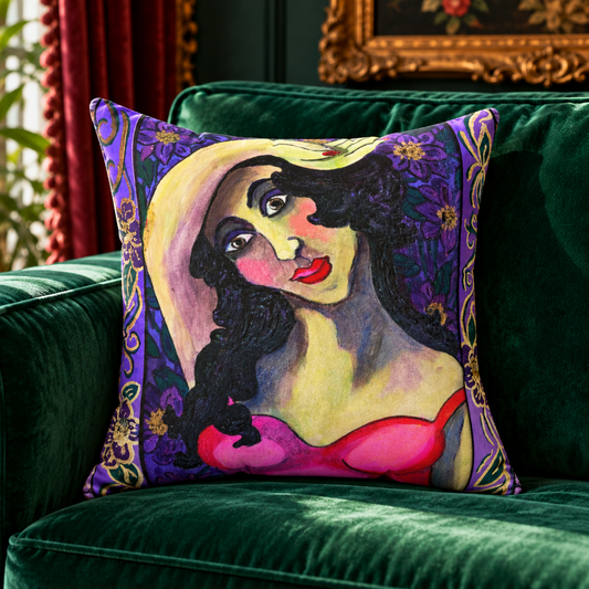 Violetta – Art Throw Pillow | Les Parisiennes Collection by Pilar Pobil