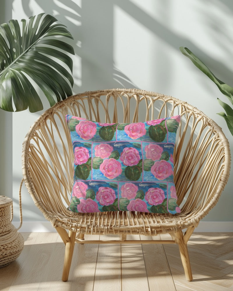 Decorative Pillow - Pink Waterlilies