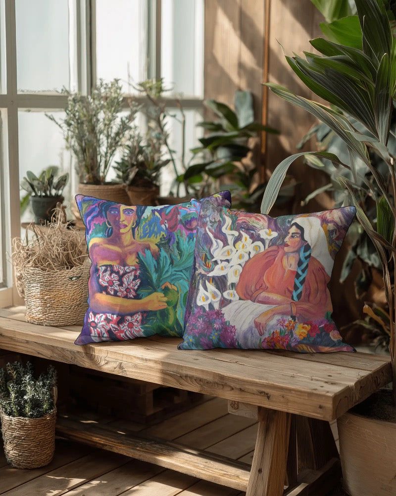 Decorative Pillow - The Flower Vendor