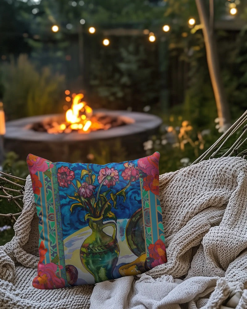 Decorative Pillow - Green Vase