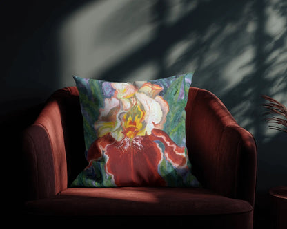 Decorative Pillow - Red and Yellow Iris