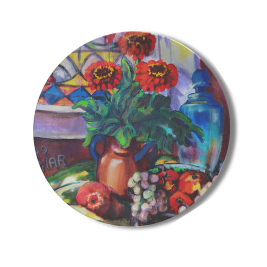 Party Plate -Zinnias & Grapes