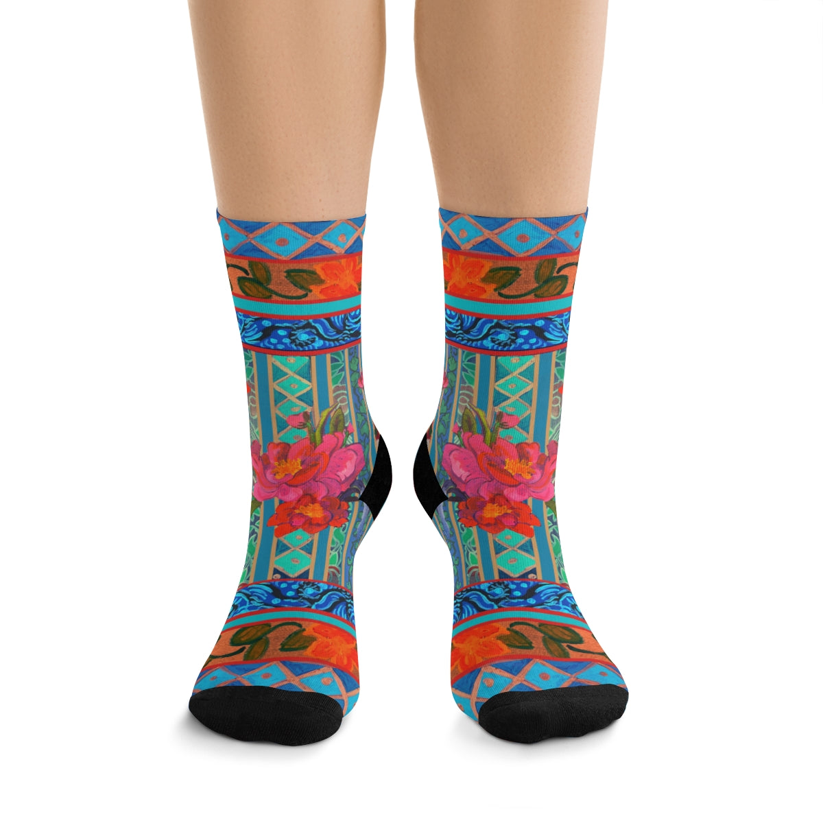 Eco-Friendly Socks - "Pink and Turqoise"