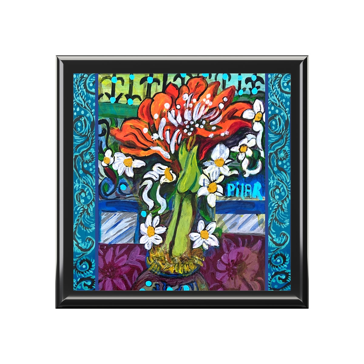 Jewelry and Keepsake Box "Winter Amaryllis"