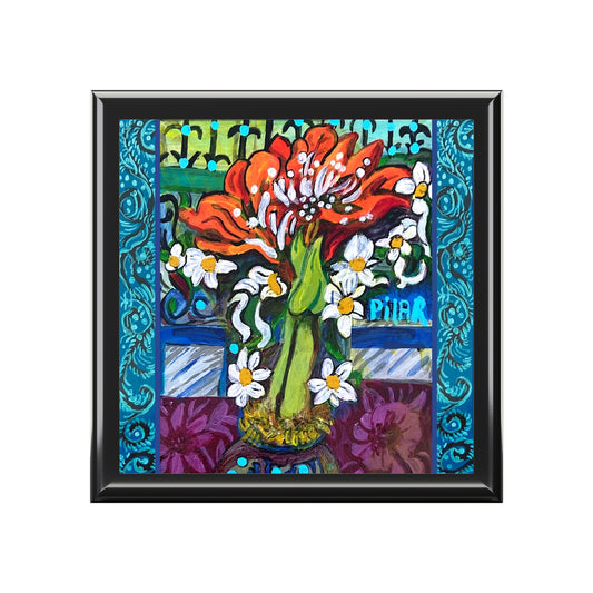 Jewelry and Keepsake Box "Winter Amaryllis"