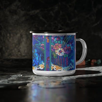 Enamel Camp Cup "Blue Teapot"