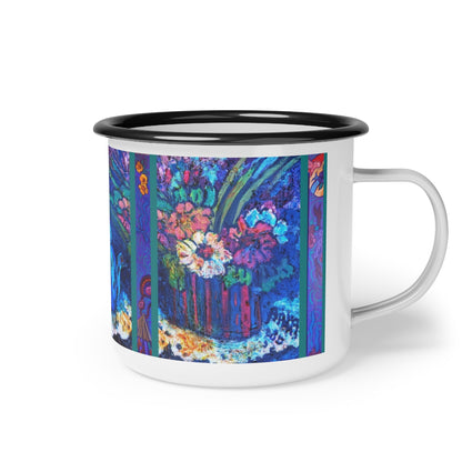 Enamel Camp Cup "Blue Teapot"